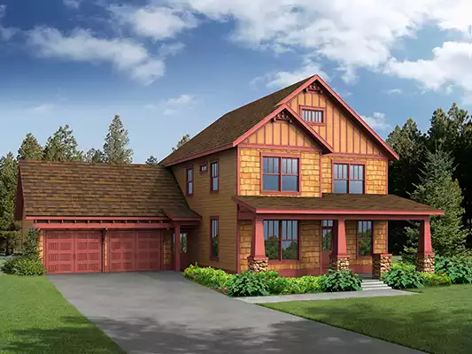 image of 2 story craftsman house plan 3029